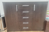 Komoda 110x88x35 wenge 5 szuflad 2 drzwiczki