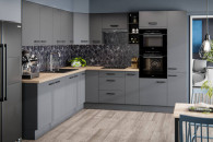 Kuchnia Nessa Antracyt 250 na 280cm z blatem