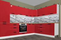Kuchnia Czerwony Polysk-1 (315cm*210cm z blatem