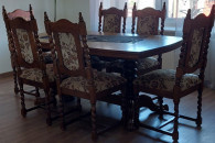 Stół dębowy wraz krzesłami