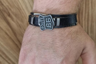 Męska bransoletka skórzana Route 66