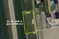 Działka budowlana 1488 m2 Kuśnie gm. Sieradz