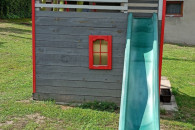 Domek dla dzieci drewniany, plac zabaw