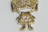 Złota zawieszka dziewczynka z kiteczkami