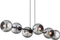 Lampa Wisząca Sufitowa Żyrandol Czarna Kula Chr