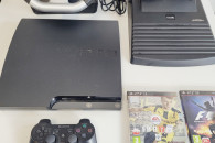 konsola ps3 + zestaw kierownica pedały+gra